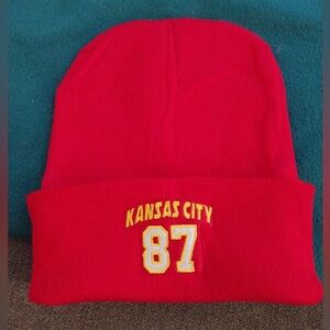 New! Kansas City Chiefs #87 Travis Kelce Red Beanie